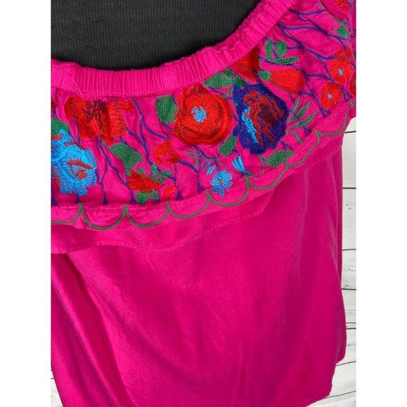 Umgee USA Embroidered Ruffled Off the‎ Shoulder Mini Dress Large - Picture 7 of 9